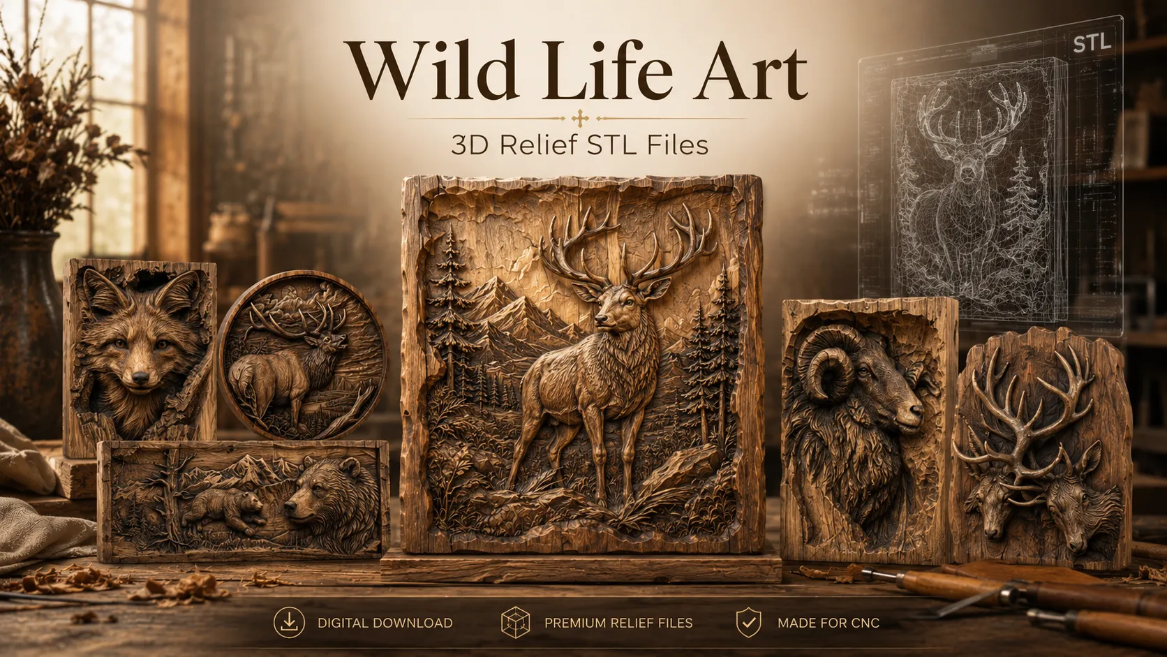 Wildlife Wall Art STL