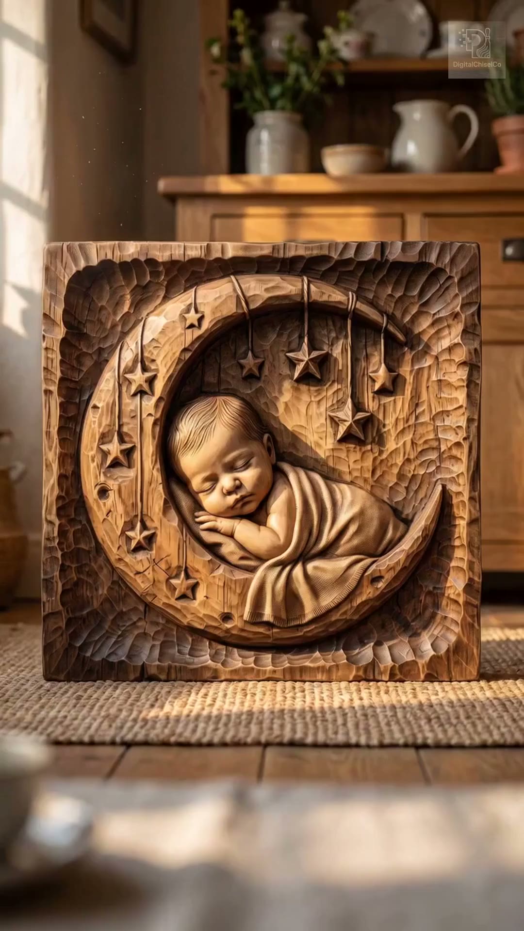 Sleeping Baby On Moon Celestial Nursery: One Frame (cinematic)