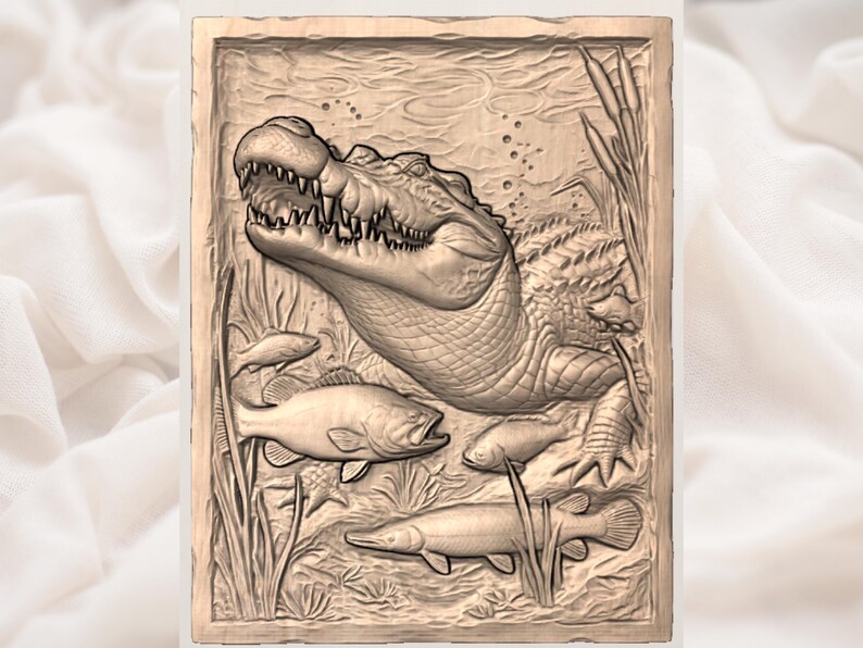 Alligator Swamp 3D Relief STL view 2