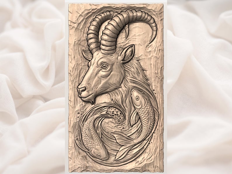 Alpine Ibex and Koi STL view 3