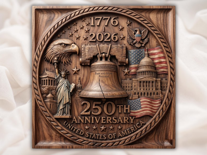 American 250 Anniversary Bas Relief STL bas-relief STL