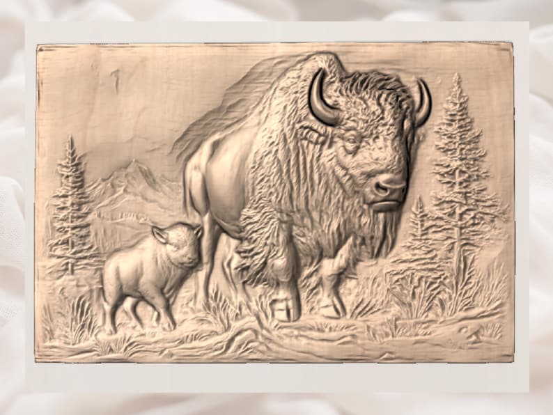 American Buffalo 3D STL File view 2