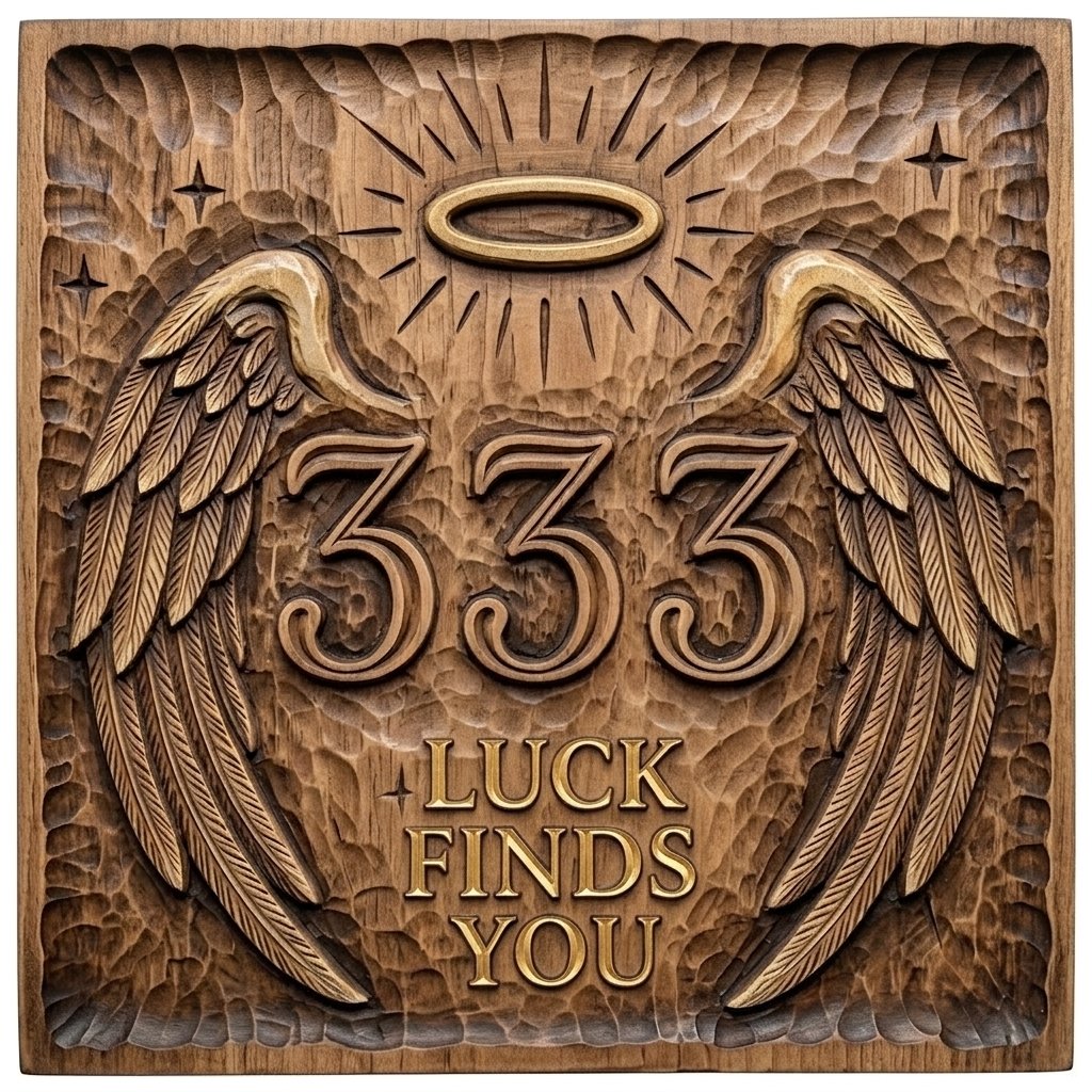 Angel Number 333 Luck Finds You CNC Relief STL bas-relief STL design