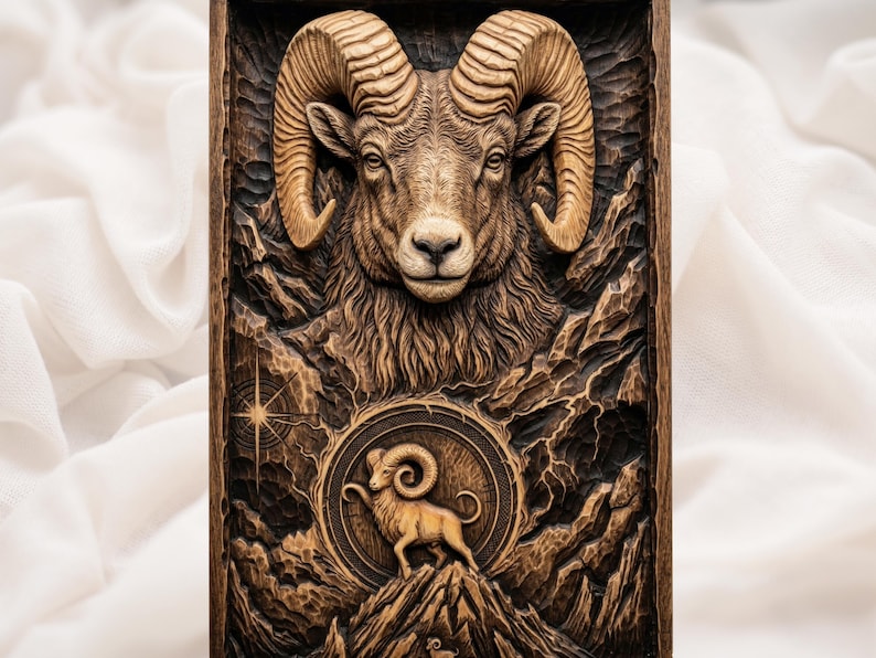 Aries Ram STL bas-relief STL design