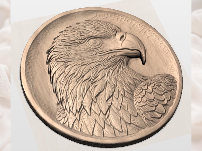 Bald Eagle 3D Relief STL view 2