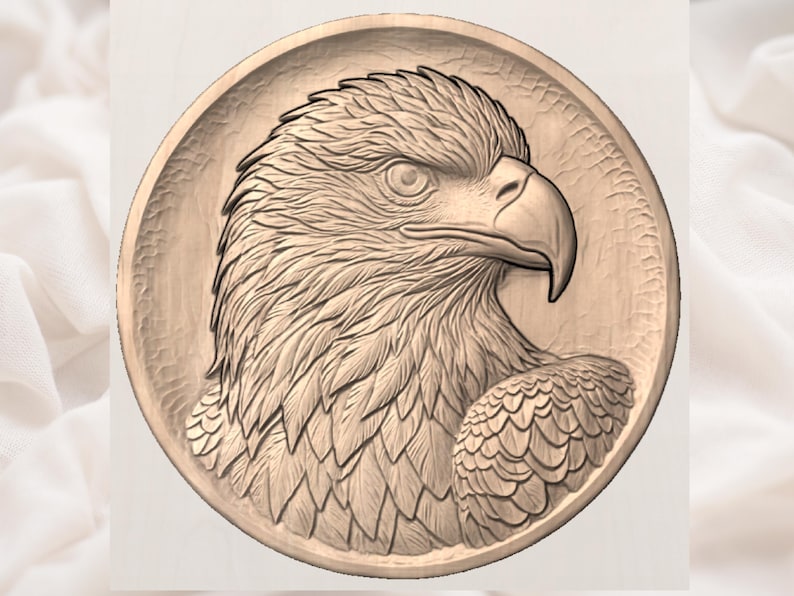 Bald Eagle 3D Relief STL view 3