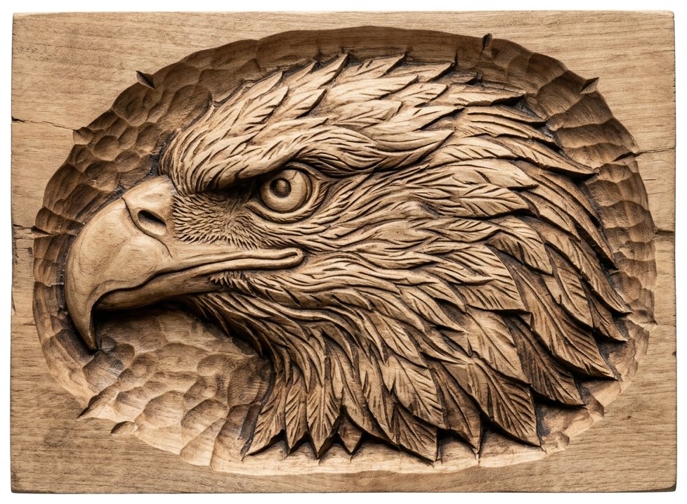 Bald Eagle 3D Relief Wall Art | Majestic American Eagle Panel | CNC Router Woodworking Project | Aspire VCarve Pro Carveco ArtCAM — carved bas relief STL file for CNC