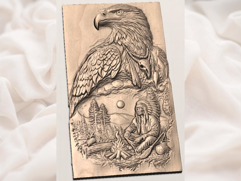 Bald Eagle Native American STL view 2