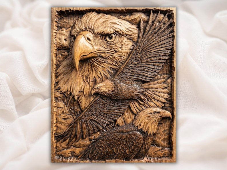 Bald Eagle STL 3D Relief bas-relief STL