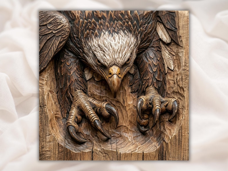 Bald Eagle Talons 3D Relief STL bas-relief STL design