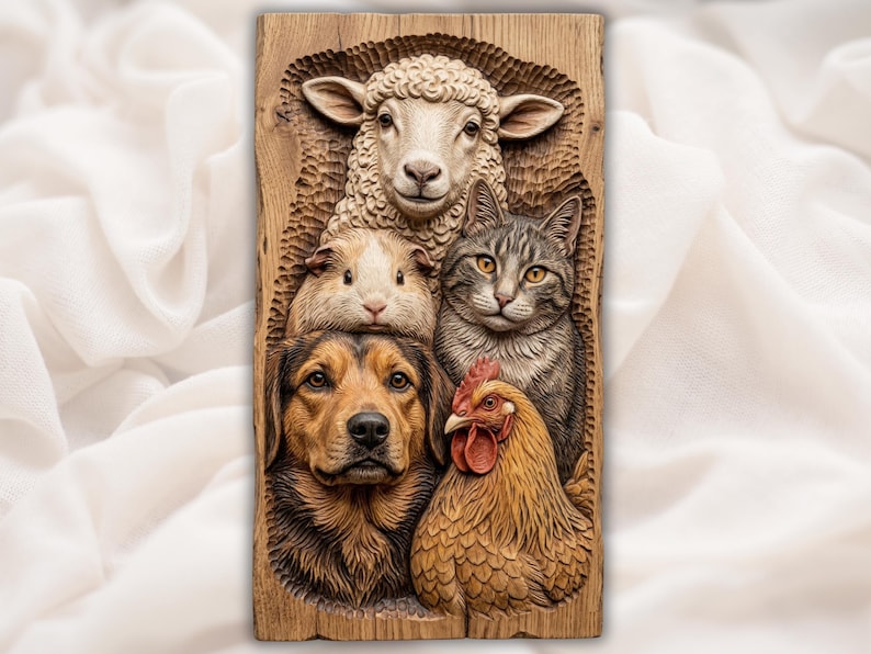 Barnyard Pets STL bas-relief STL