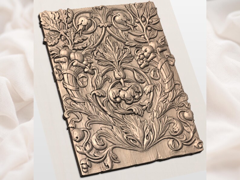 Art nouveau decor 3D Relief STL view 2