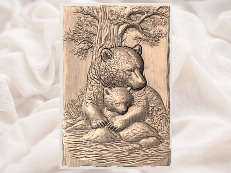 Bear Family 3D STL File view 2