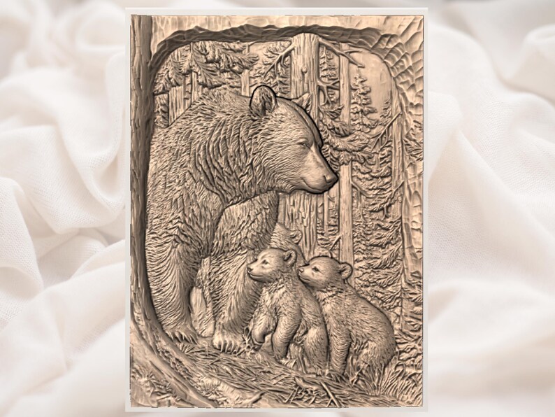 Bear Family Relief STL view 3