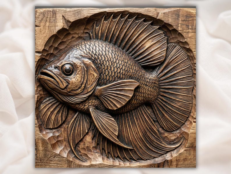 Fish CNC bas Relief STL bas-relief STL