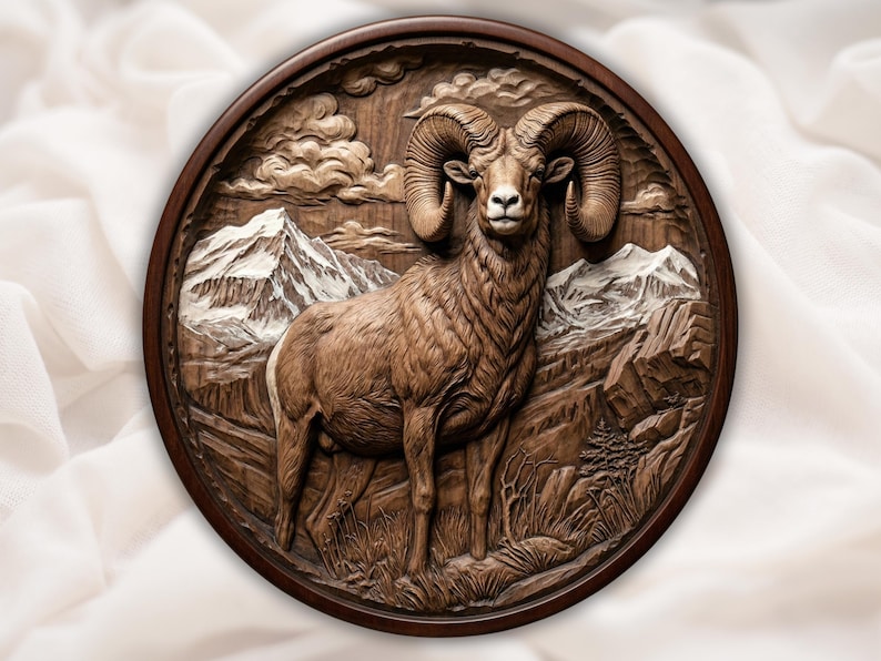 Bighorn Sheep 3D Relief STL for CNC Router bas-relief STL design