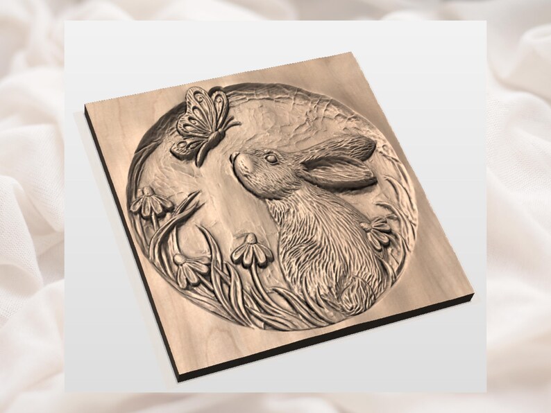 Bunny Rabbit 3D Relief STL File view 2
