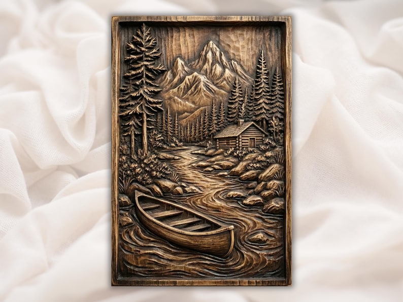 Canoe Lake Mountain 3D Relief STL bas-relief STL design