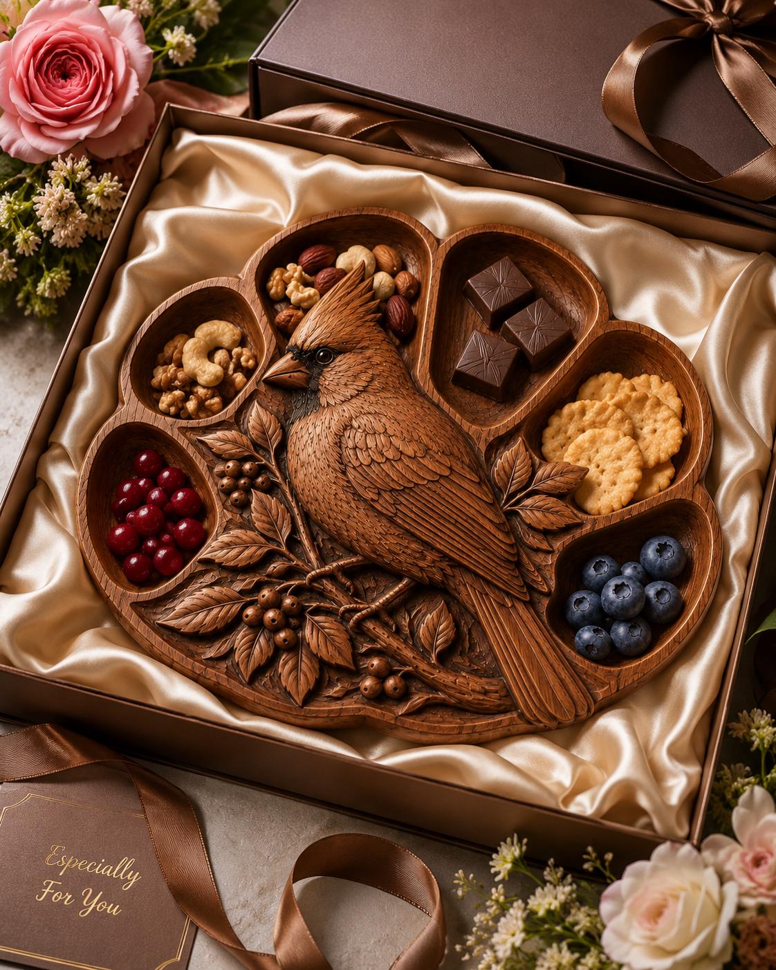 Cardinal Bird Serving Tray STL File for CNC Router view 4