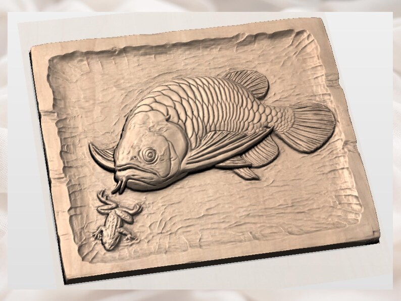 Carp Fish Relief STL view 2