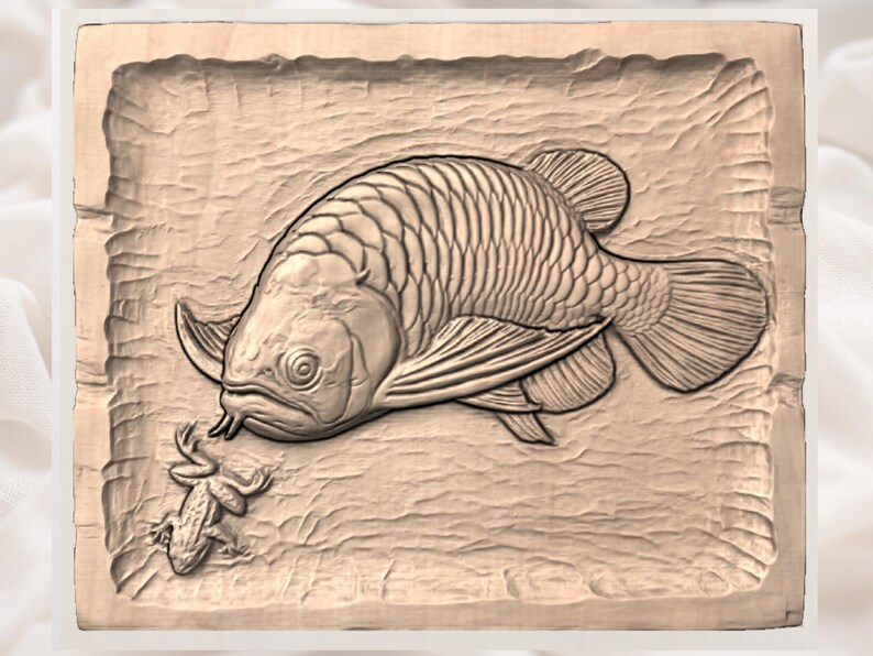 Carp Fish Relief STL view 3