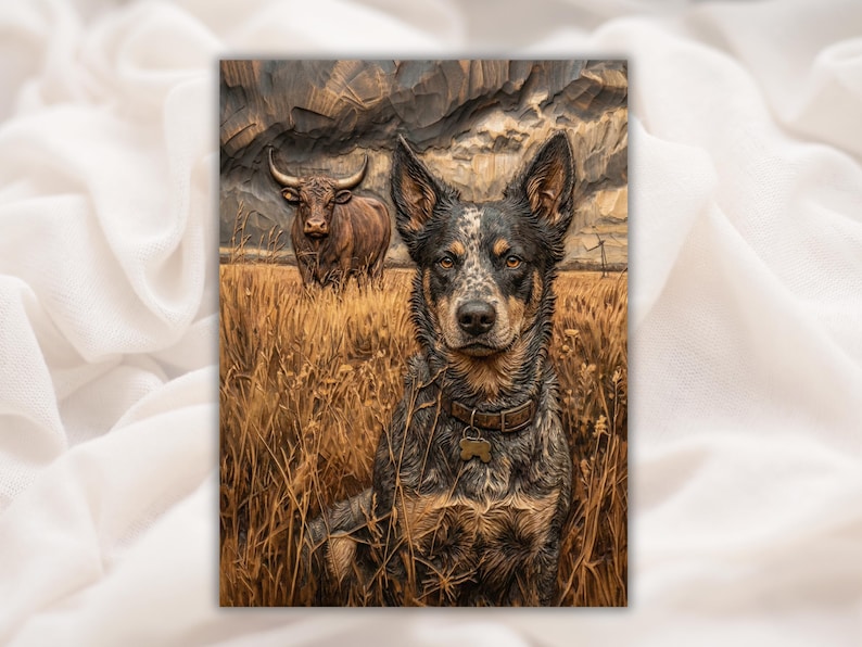 Cattle Dog 3D Relief STL bas-relief STL