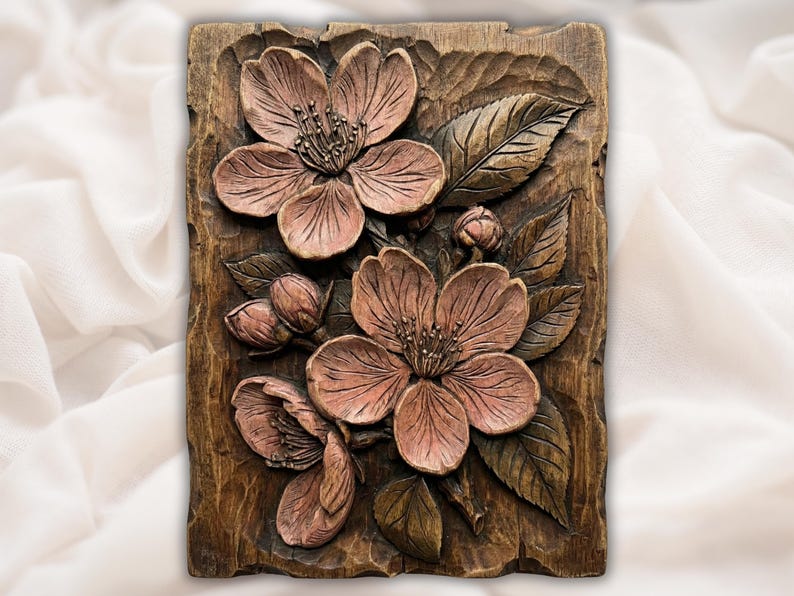 Cherry Blossom STL bas-relief STL design