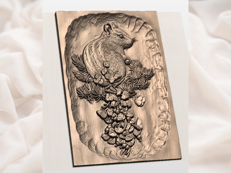 Chipmunk Relief STL view 2