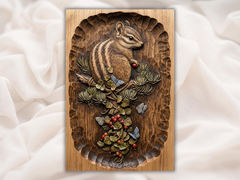 Chipmunk Relief STL bas-relief STL design