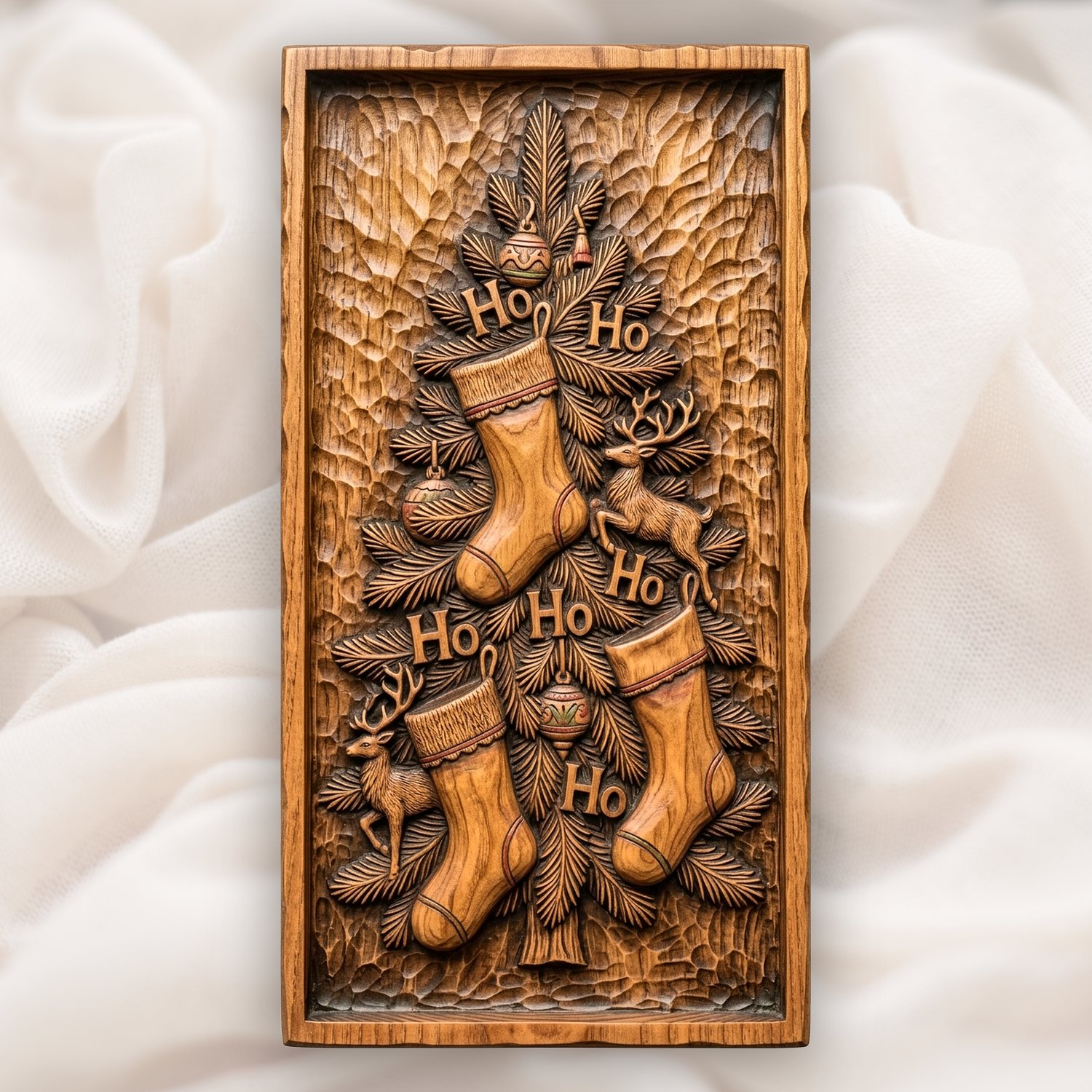 Christmas Tree Stockings CNC Relief STL