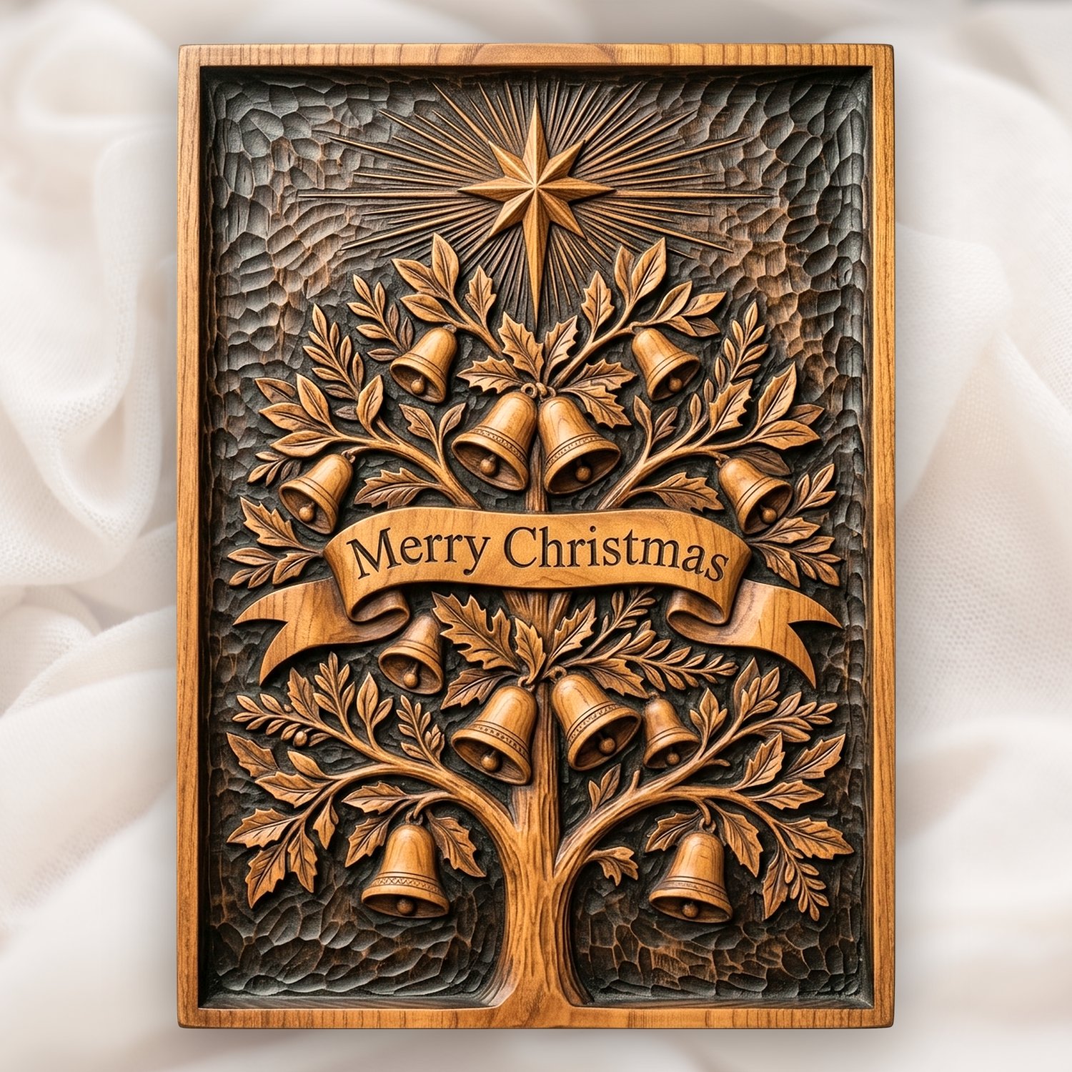 Christmas Tree with Bells CNC Relief STL