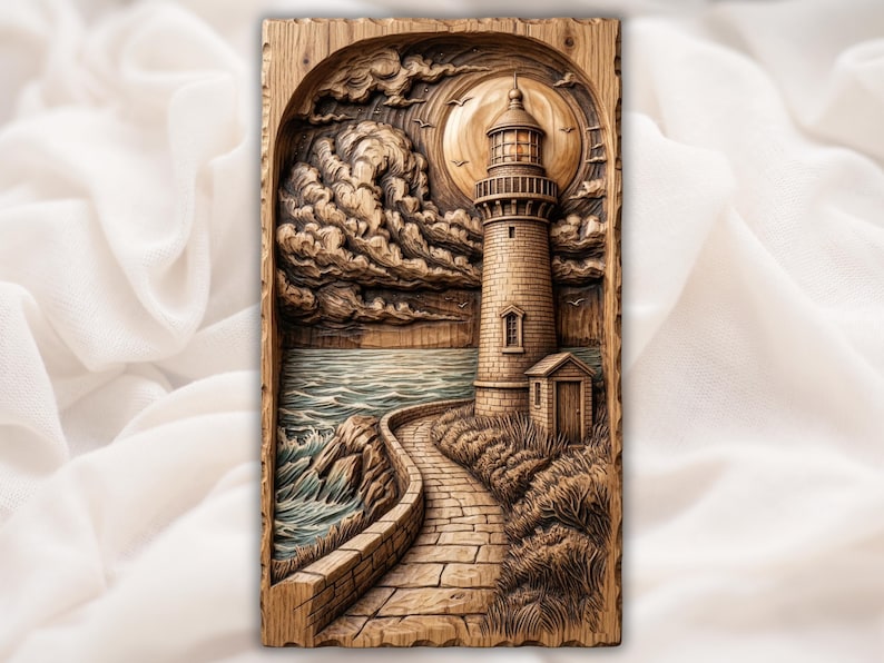 Coastal Lighthouse File bas-relief STL