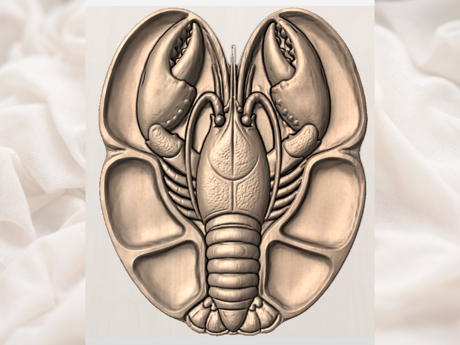 Coastal Lobster Wood Platter Design view 3