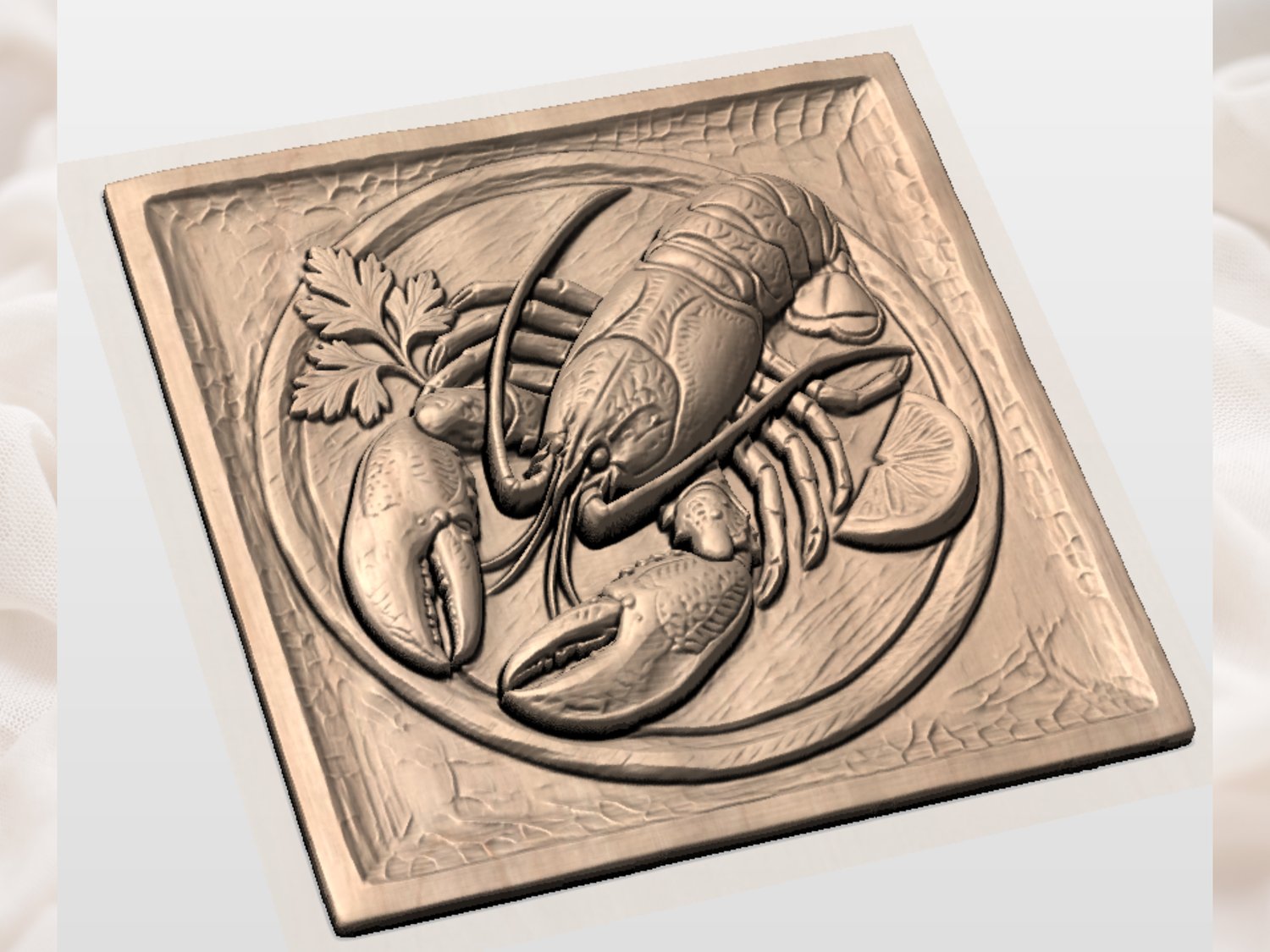 Coastal Lobster Wooden Platter Wall Art view 3