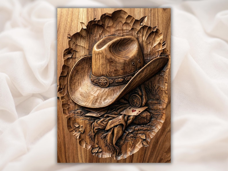Cowboy Hat STL bas-relief STL