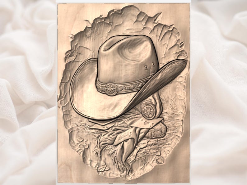 Cowboy Hat STL view 3