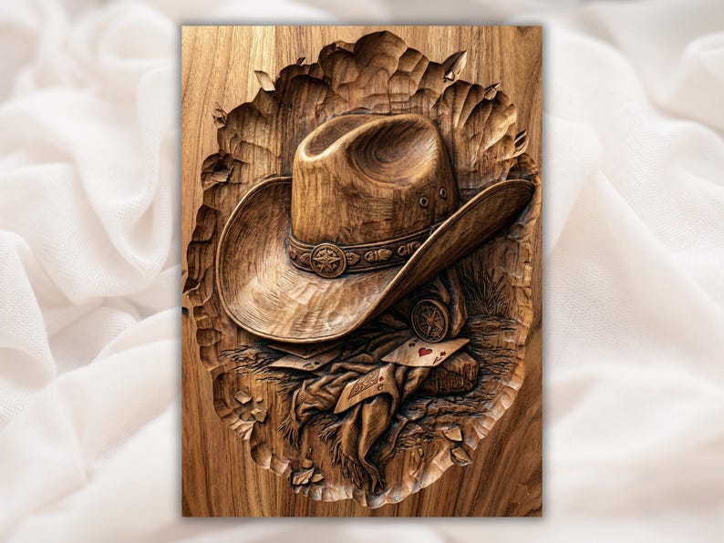 Cowboy Hat STL bas-relief STL design