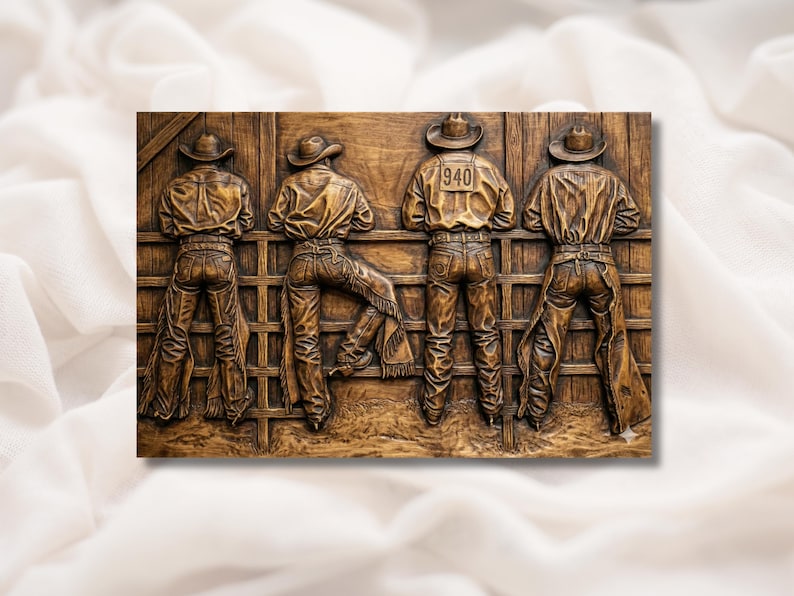 Cowboy Rodeo Chute Scene 3D Relief STL bas-relief STL design