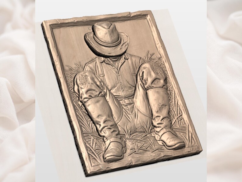 Cowboy Wall Panel STL view 2