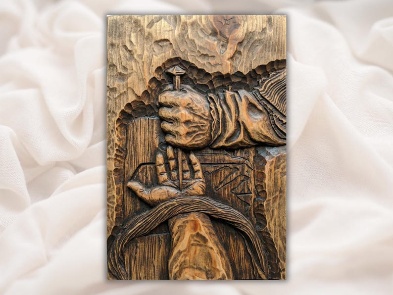 Crucifixion Hands & Nail 3D Relief STL bas-relief STL design