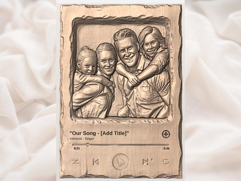 Custom 3D Bas Relief Portrait – Personalized STL File for CNC & Printing, Aspire view 4