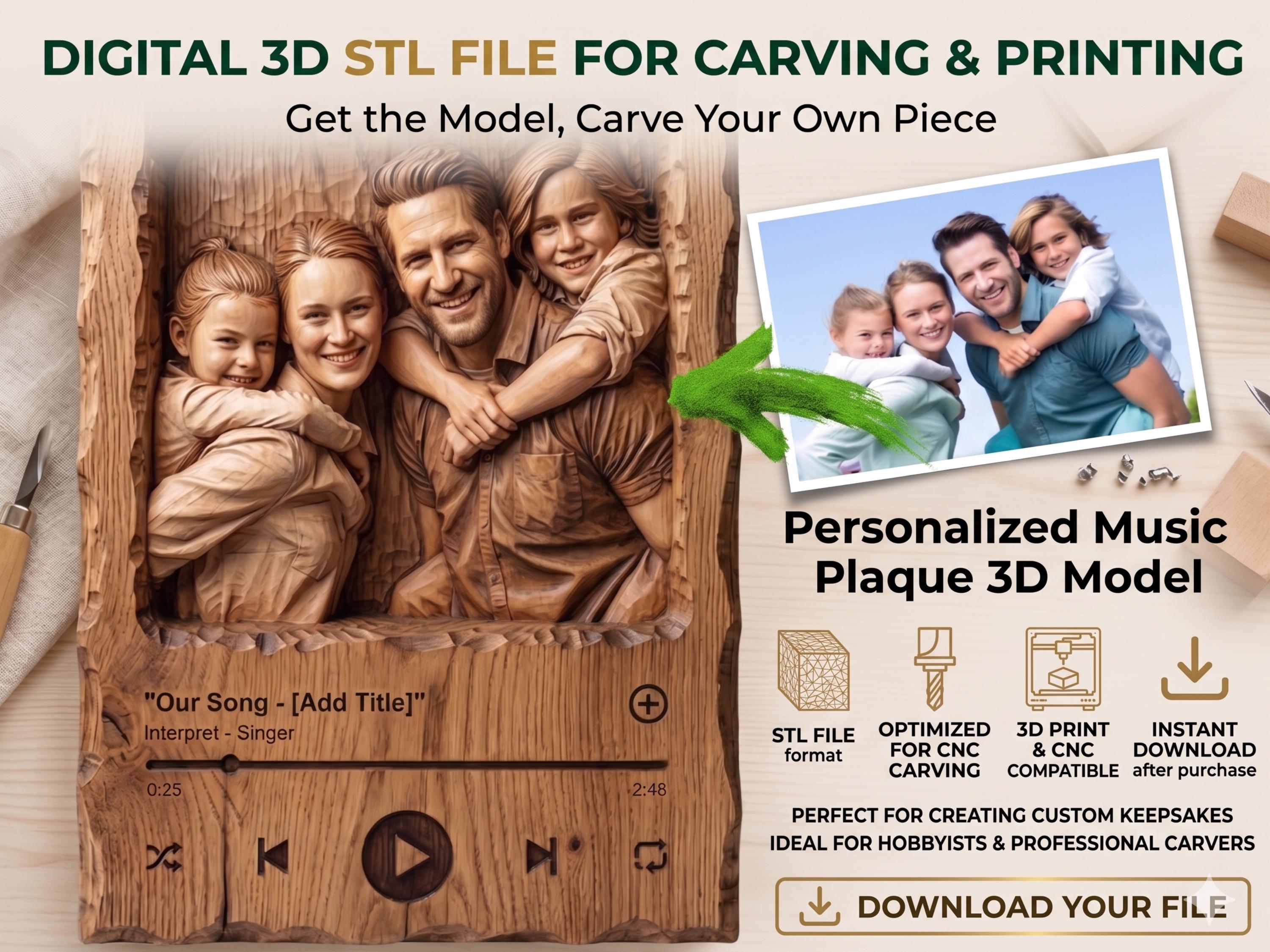 Custom 3D Bas Relief Portrait – Personalized STL File for CNC & Printing bas-relief STL design