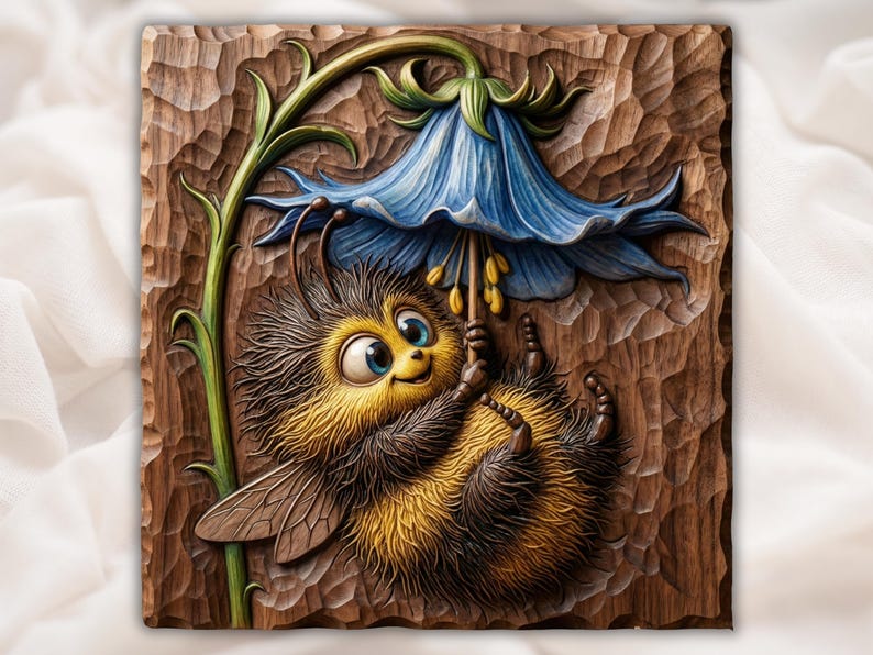 Cute Bumblebee STL bas-relief STL design