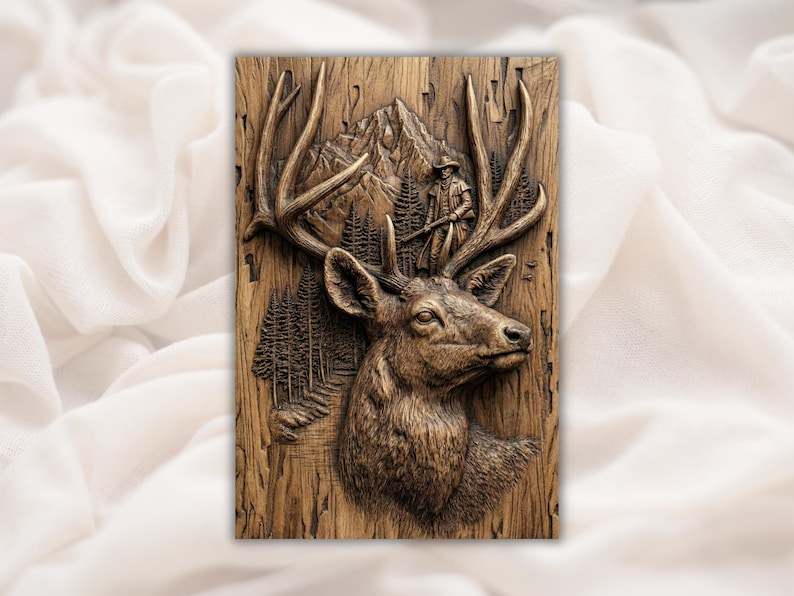 Deer Buck STL Relief Panel bas-relief STL design