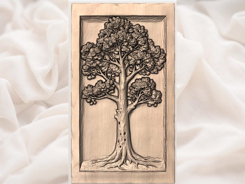 Detailed Oak Tree  STL view 3