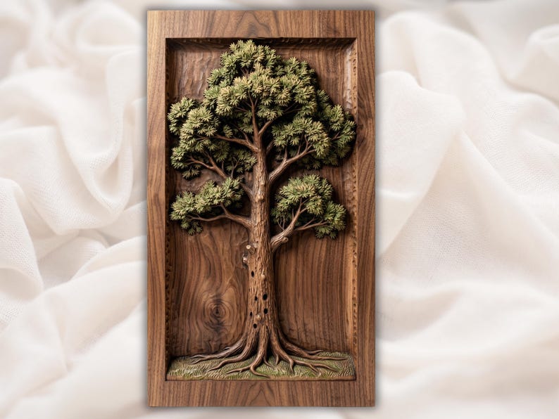 Detailed Oak Tree  STL bas-relief STL design