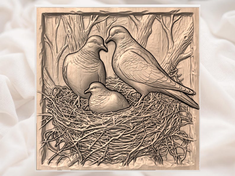 Dove Family Nest Relief STL view 2