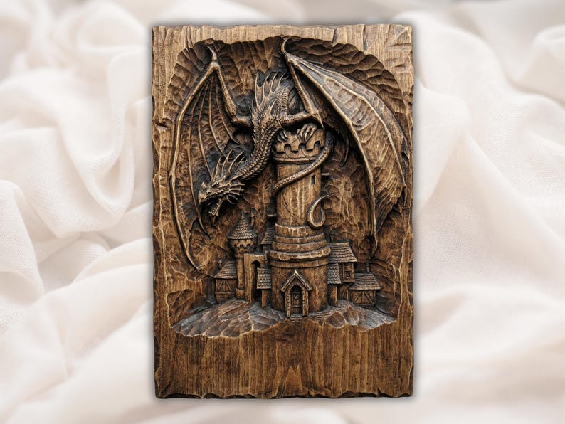 Dragon Castle 3D Relief STL bas-relief STL