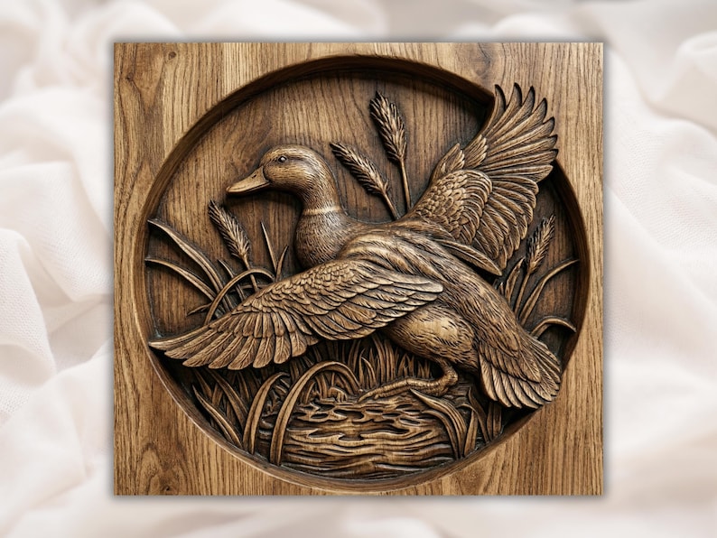 Duck 3D Relief STL bas-relief STL design