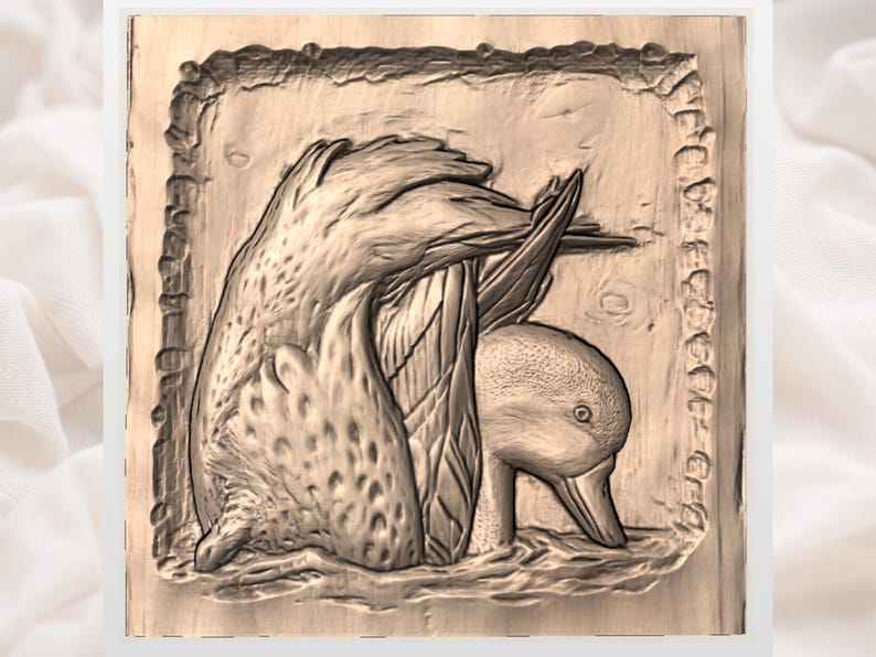 Duck Splash Relief STL view 3